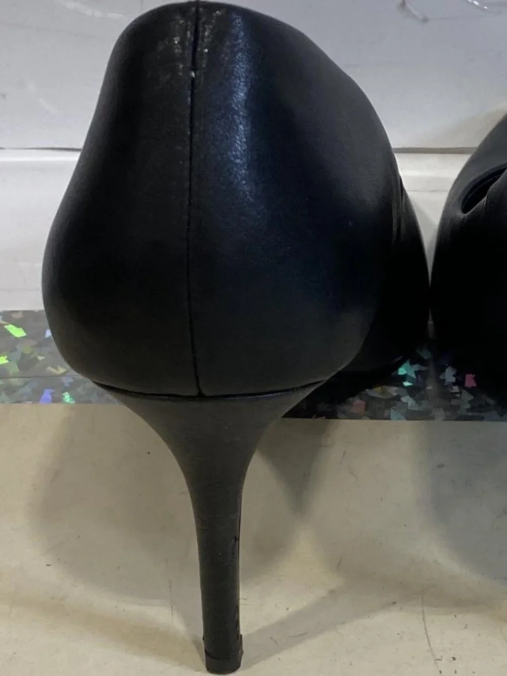 Versace Couture Scarlett Black Leather Gold Cap Toe Pumps Heels Size 40